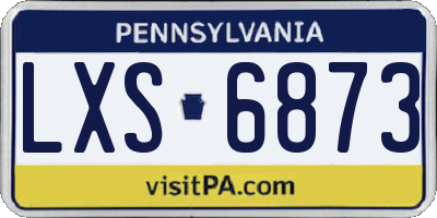 PA license plate LXS6873