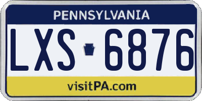 PA license plate LXS6876