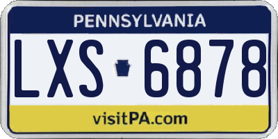 PA license plate LXS6878