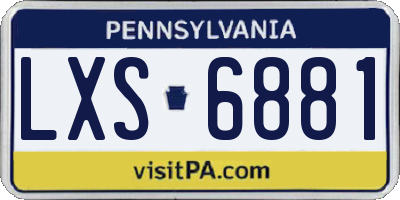 PA license plate LXS6881