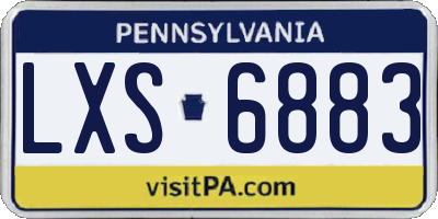 PA license plate LXS6883