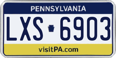 PA license plate LXS6903