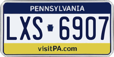 PA license plate LXS6907