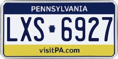 PA license plate LXS6927