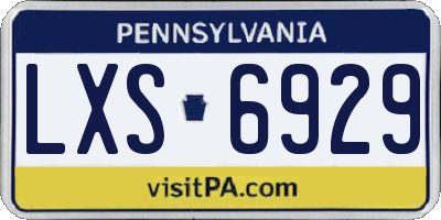 PA license plate LXS6929