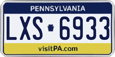 PA license plate LXS6933
