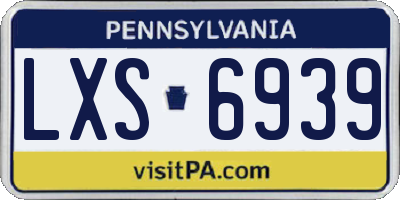 PA license plate LXS6939