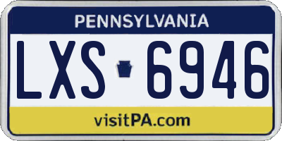 PA license plate LXS6946