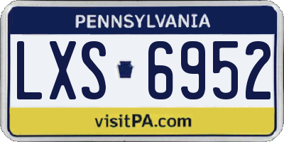 PA license plate LXS6952