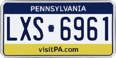PA license plate LXS6961