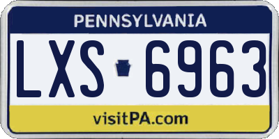 PA license plate LXS6963