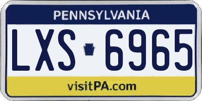PA license plate LXS6965