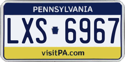 PA license plate LXS6967