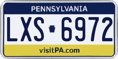 PA license plate LXS6972