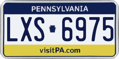 PA license plate LXS6975