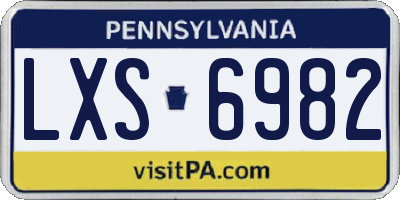 PA license plate LXS6982