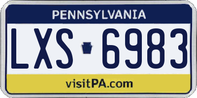 PA license plate LXS6983
