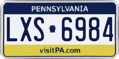 PA license plate LXS6984