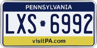 PA license plate LXS6992