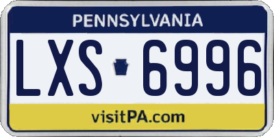 PA license plate LXS6996