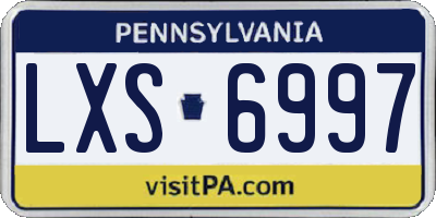 PA license plate LXS6997