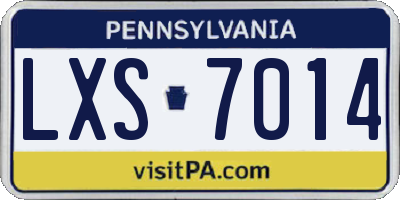 PA license plate LXS7014