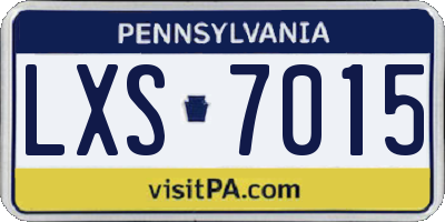 PA license plate LXS7015