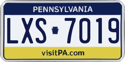 PA license plate LXS7019