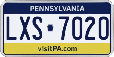 PA license plate LXS7020