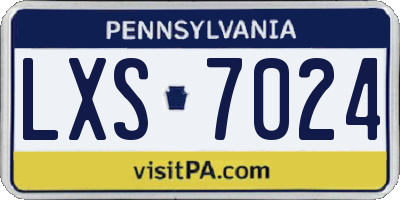 PA license plate LXS7024