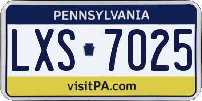 PA license plate LXS7025