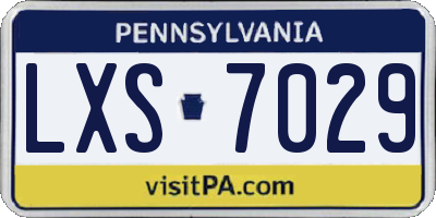 PA license plate LXS7029