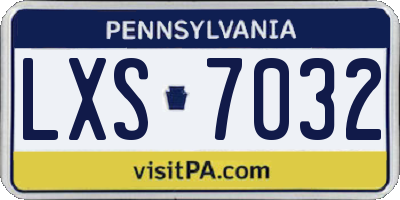 PA license plate LXS7032