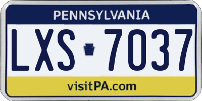 PA license plate LXS7037