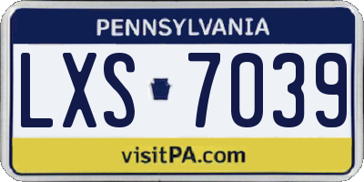 PA license plate LXS7039