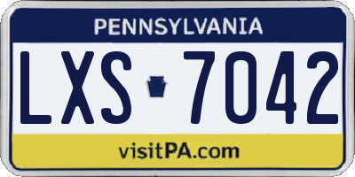 PA license plate LXS7042