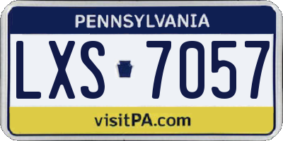 PA license plate LXS7057