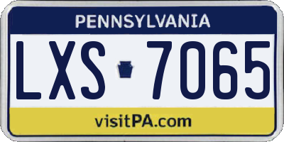 PA license plate LXS7065