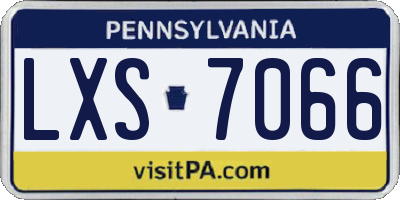 PA license plate LXS7066