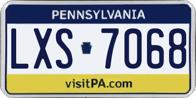 PA license plate LXS7068