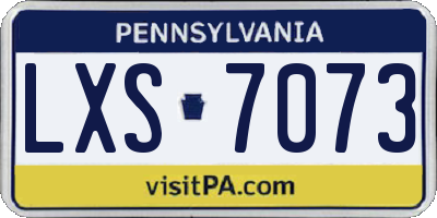 PA license plate LXS7073