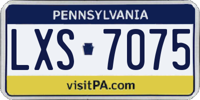 PA license plate LXS7075