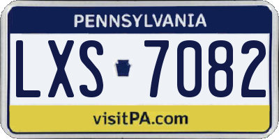 PA license plate LXS7082