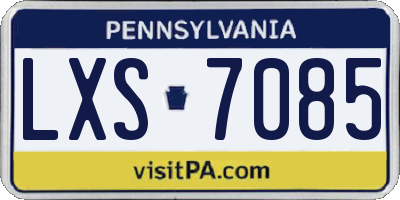 PA license plate LXS7085