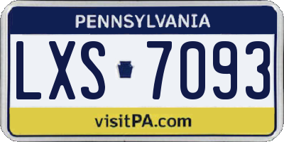 PA license plate LXS7093