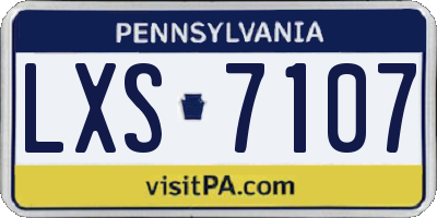 PA license plate LXS7107