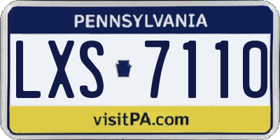 PA license plate LXS7110