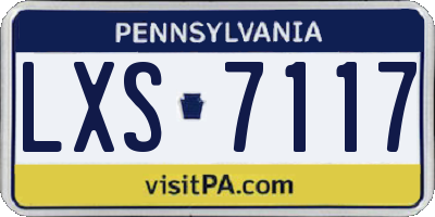 PA license plate LXS7117