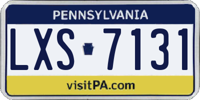 PA license plate LXS7131