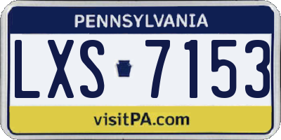 PA license plate LXS7153